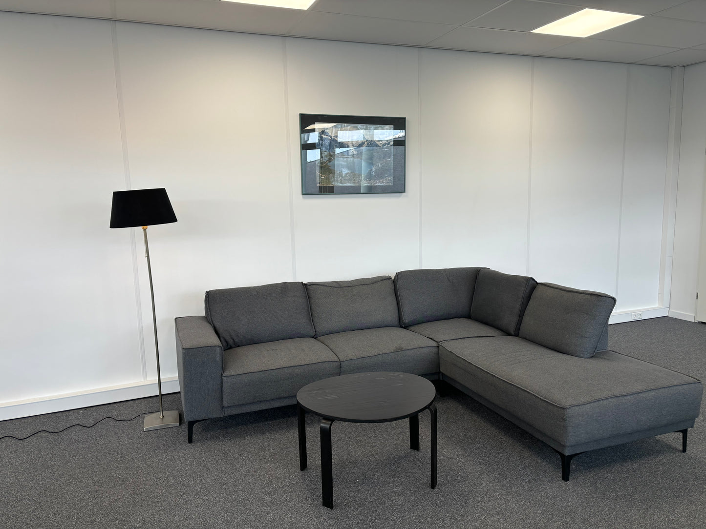Moderne L-vormige Sectionale Bank met Chaise Longue - Donkergrijs
