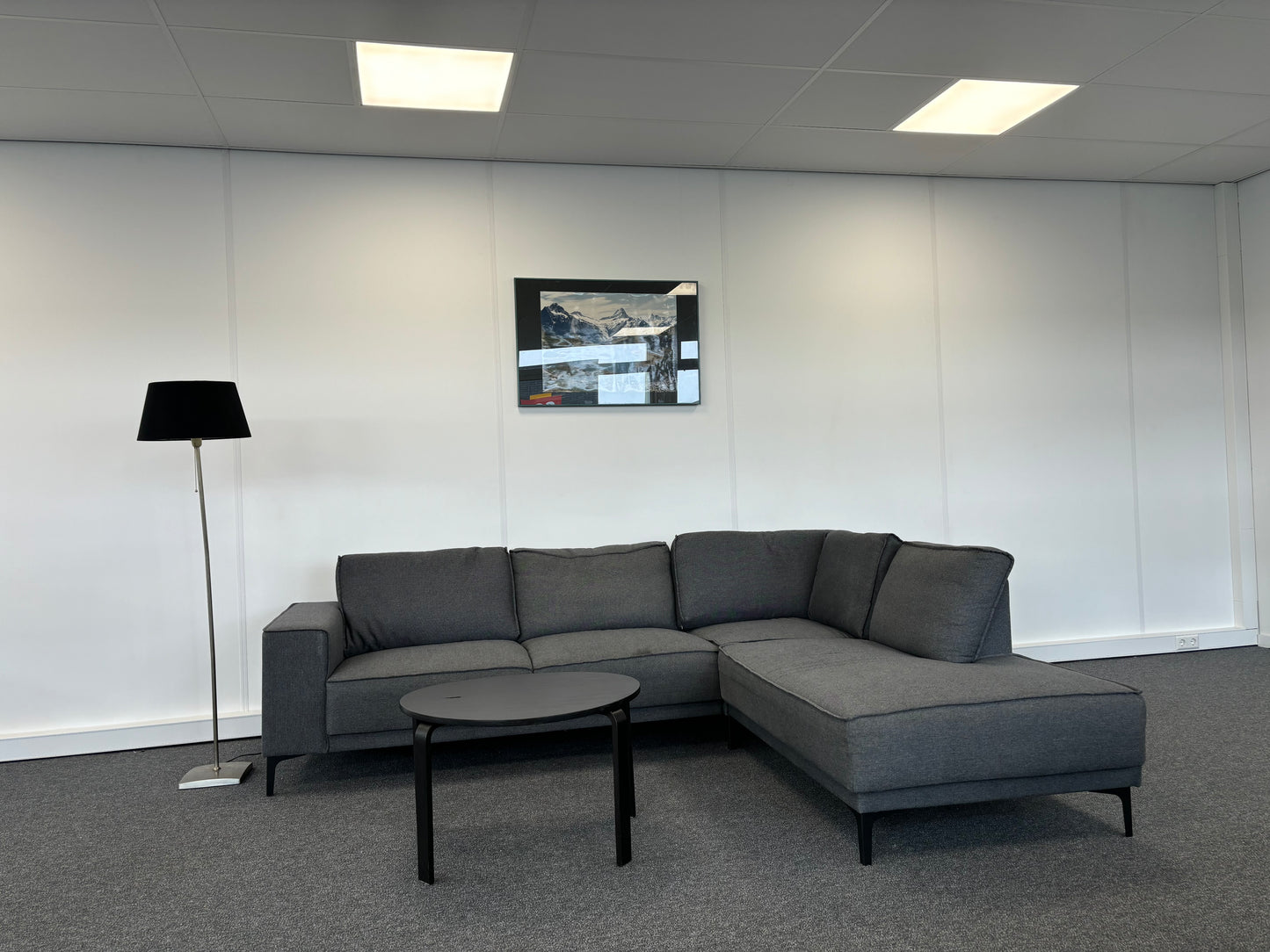 Moderne L-vormige Sectionale Bank met Chaise Longue - Donkergrijs