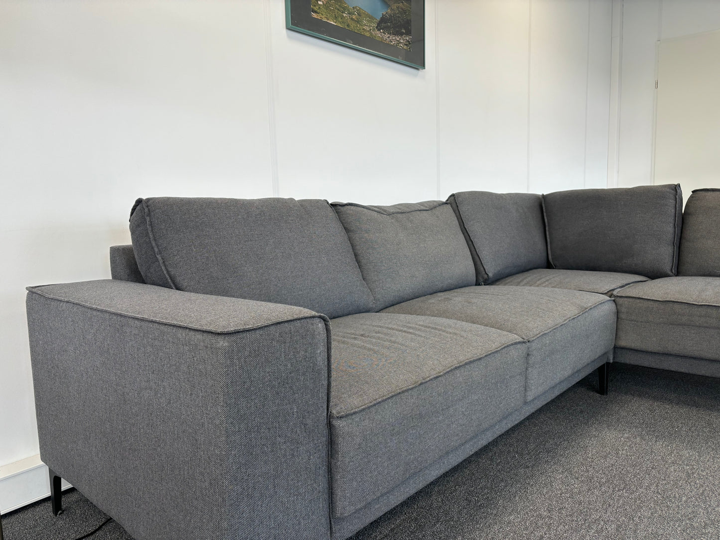 Moderne L-vormige Sectionale Bank met Chaise Longue - Donkergrijs