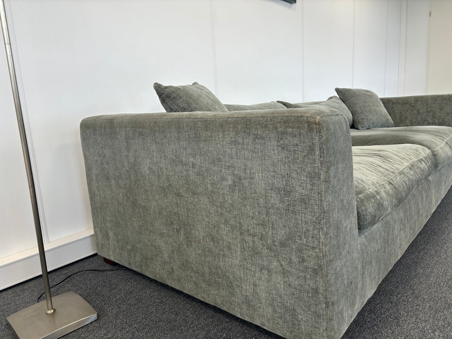"Luxe Groene Velvet Bank met Losse Kussens - Modern Comfort"