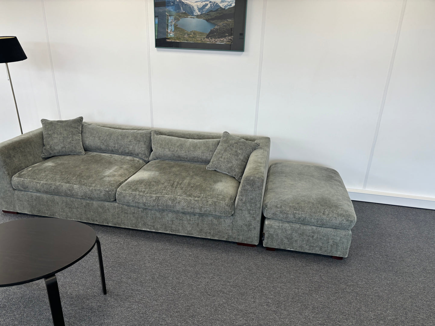 "Luxe Groene Velvet Bank met Losse Kussens - Modern Comfort"