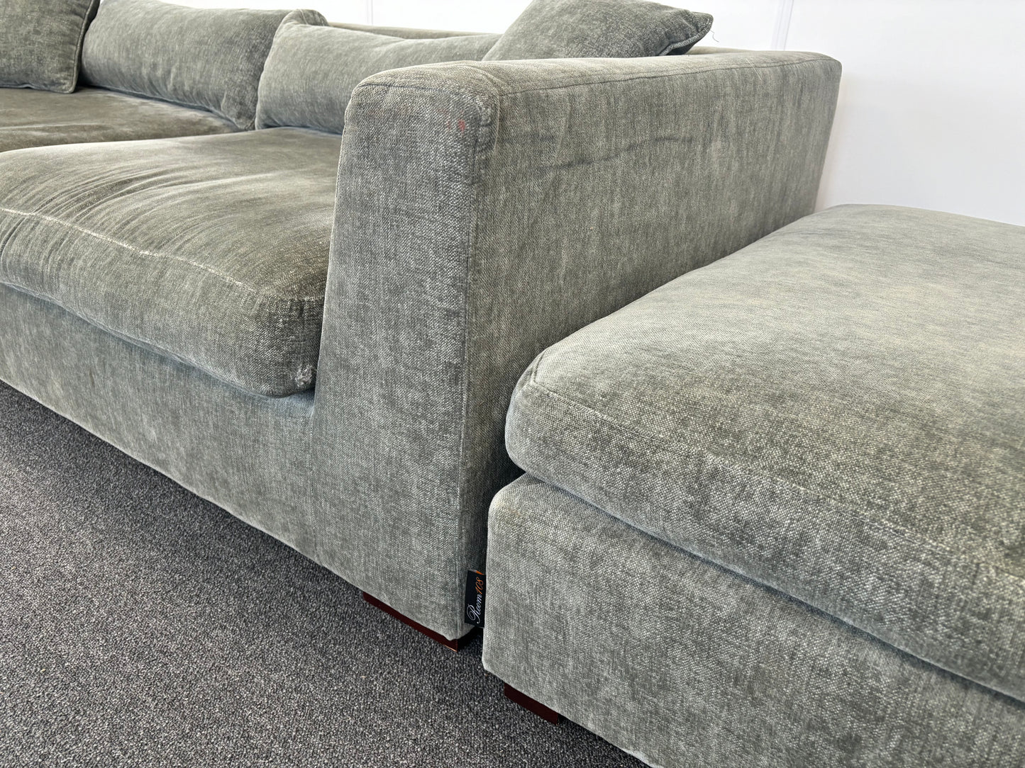 "Luxe Groene Velvet Bank met Losse Kussens - Modern Comfort"