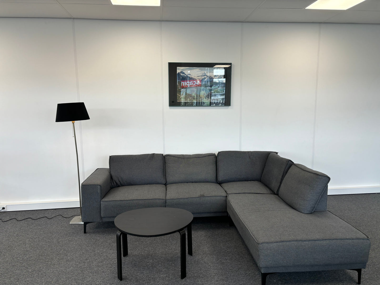 Moderne L-vormige Sectionale Bank met Chaise Longue - Donkergrijs