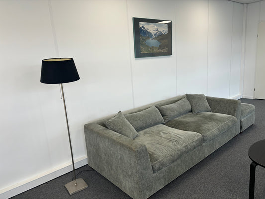 "Luxe Groene Velvet Bank met Losse Kussens - Modern Comfort"
