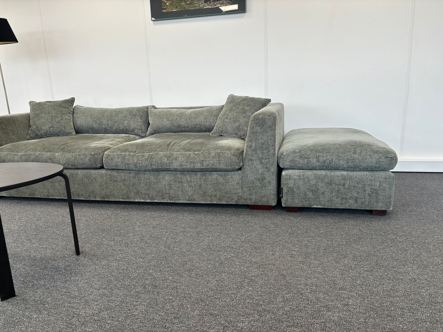 "Luxe Groene Velvet Bank met Losse Kussens - Modern Comfort"